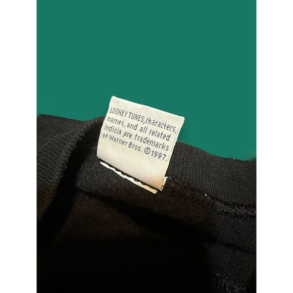 Taz Football Sweatshirt Vintage 90s Looney Tunes Warner Bros Made In USA L/XL - Picture 3 of 5